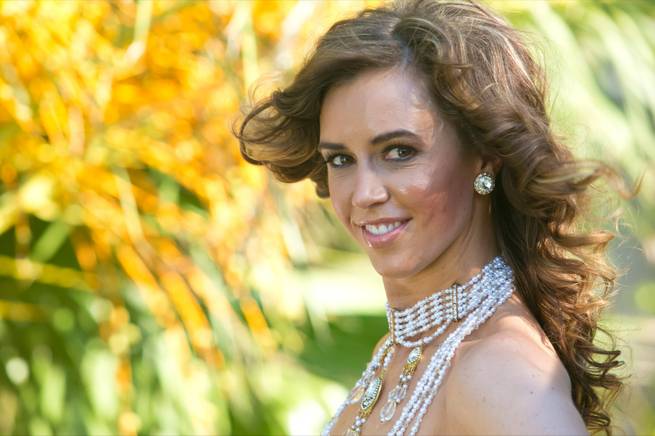 Mariah from "Fantasy" at the Luxor poses for the camera during the Fantasy 2013 Calendar shoot Monday, July 9, 2012.